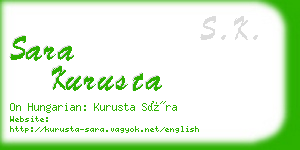 sara kurusta business card
